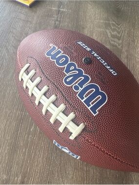 Wilson Brown Football with White Laces and Blue Logo